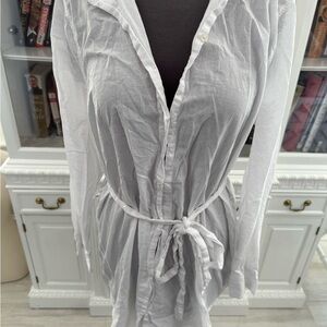 J.Crew White Swim Cover-Up Dress – Tie Waist – Size Large